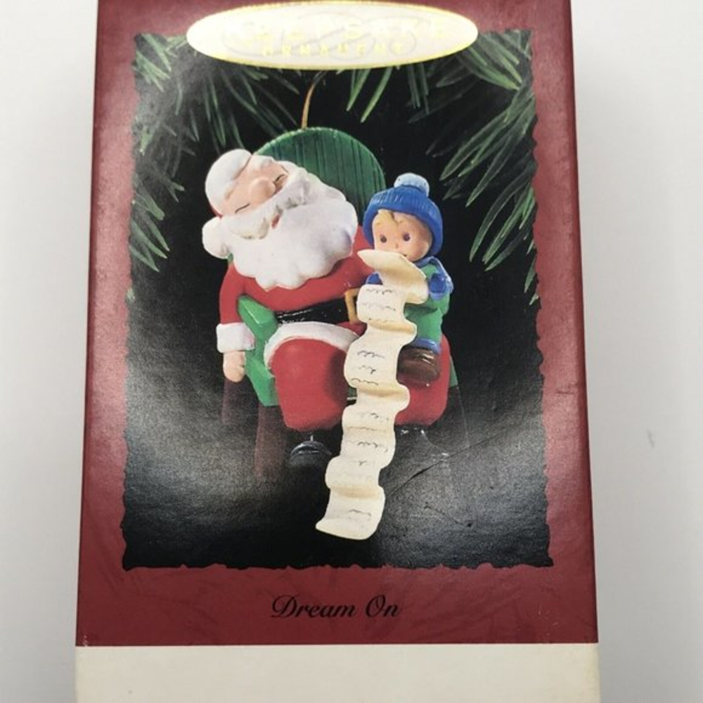 Hallmark Keepsake 1995 Dream On Sleeping Santa with Child Ornament